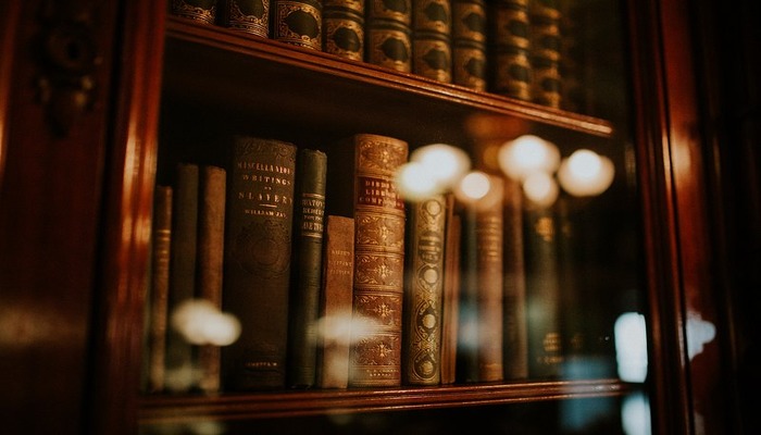 Books on bookshelf